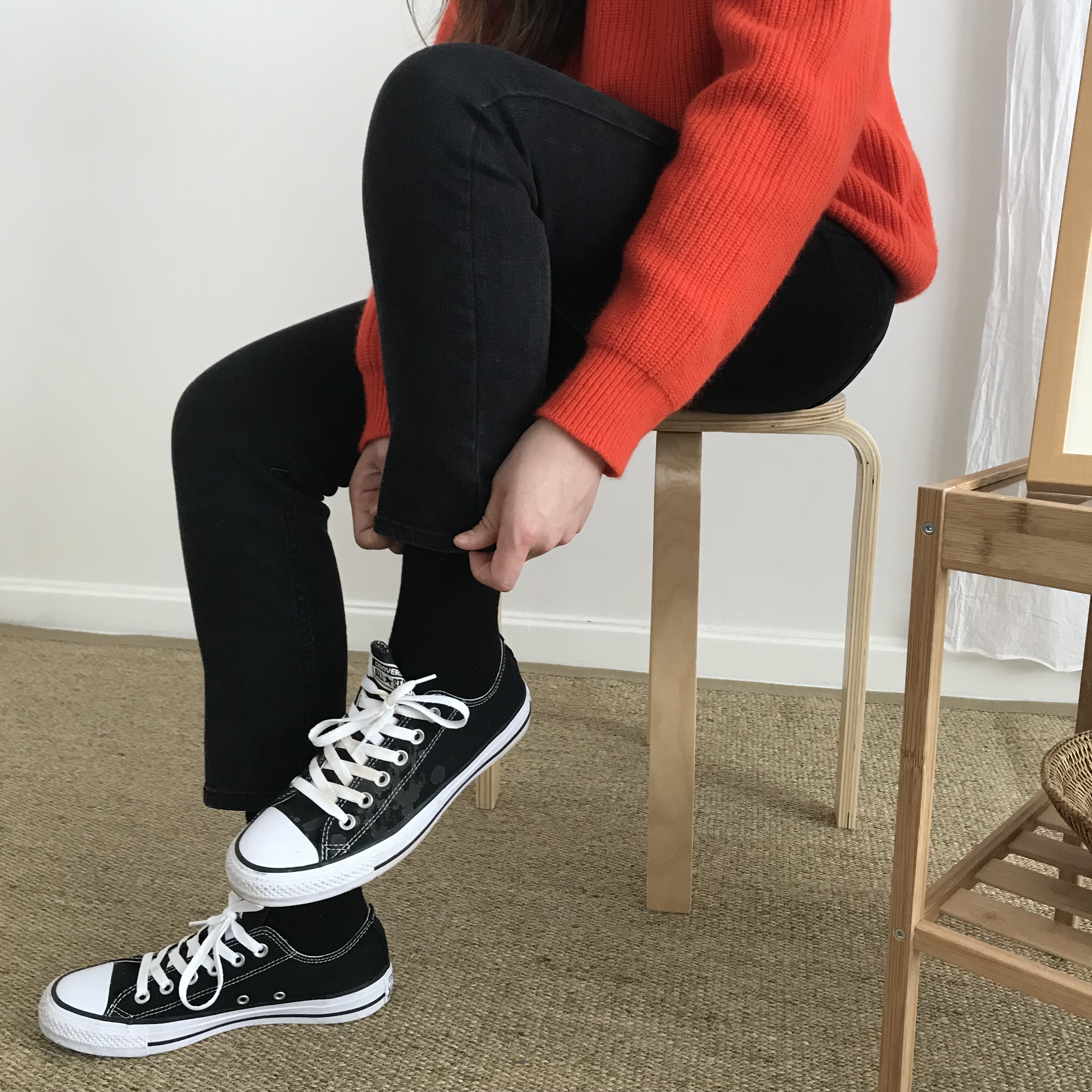 Korea Jeans Pants Women's Fit Black Denim Pants