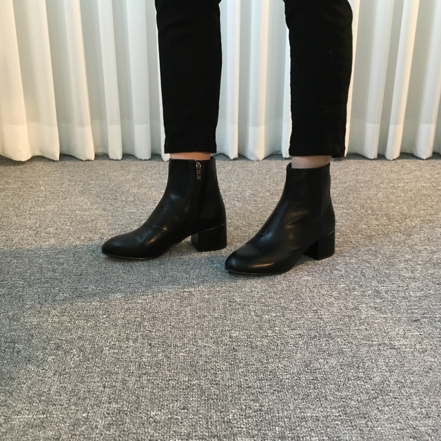 Saint Black Ankle Boots Leather &amp Ms. Suede Mid