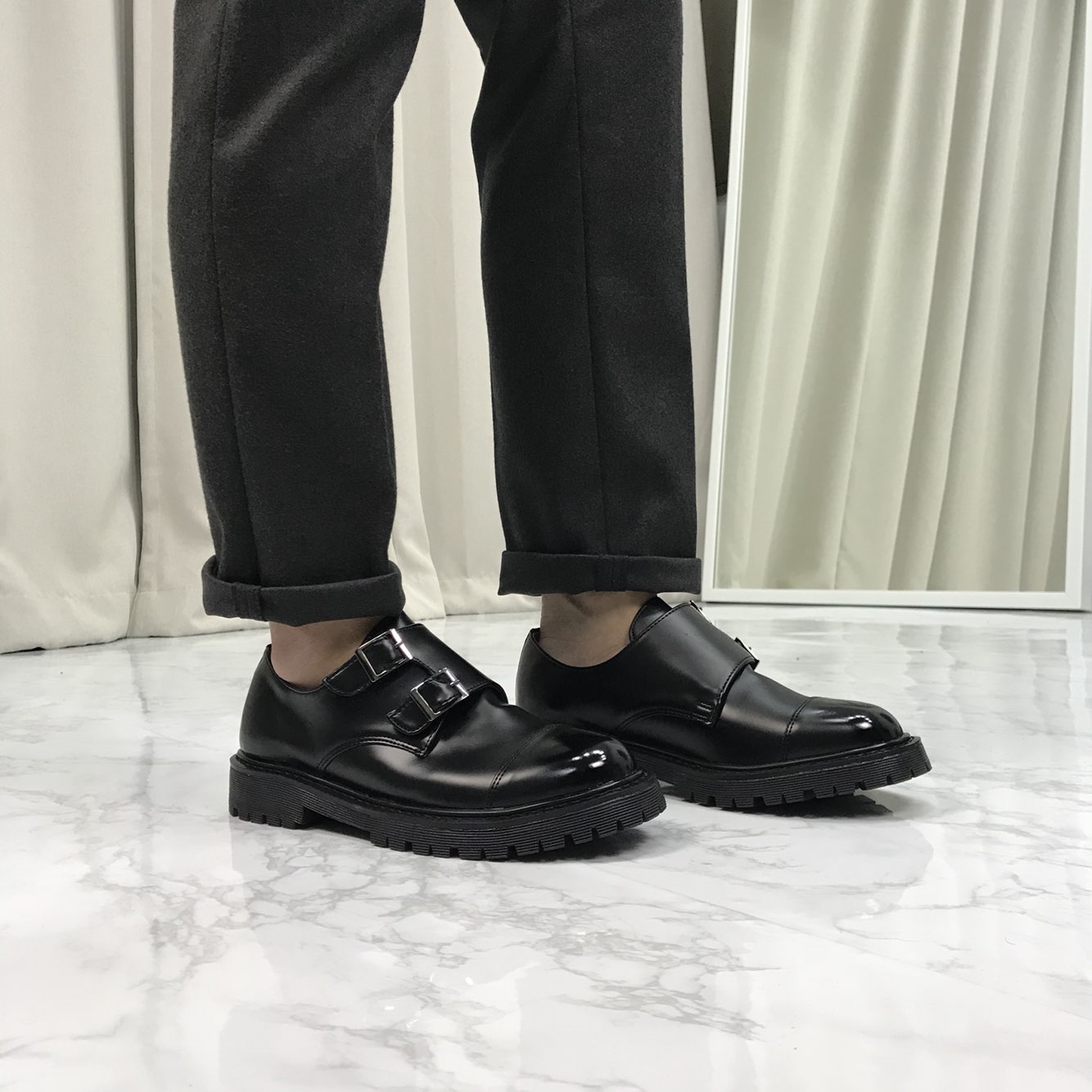 Monk Clipper Loafers Shoes 4.5cm high-calf comfort