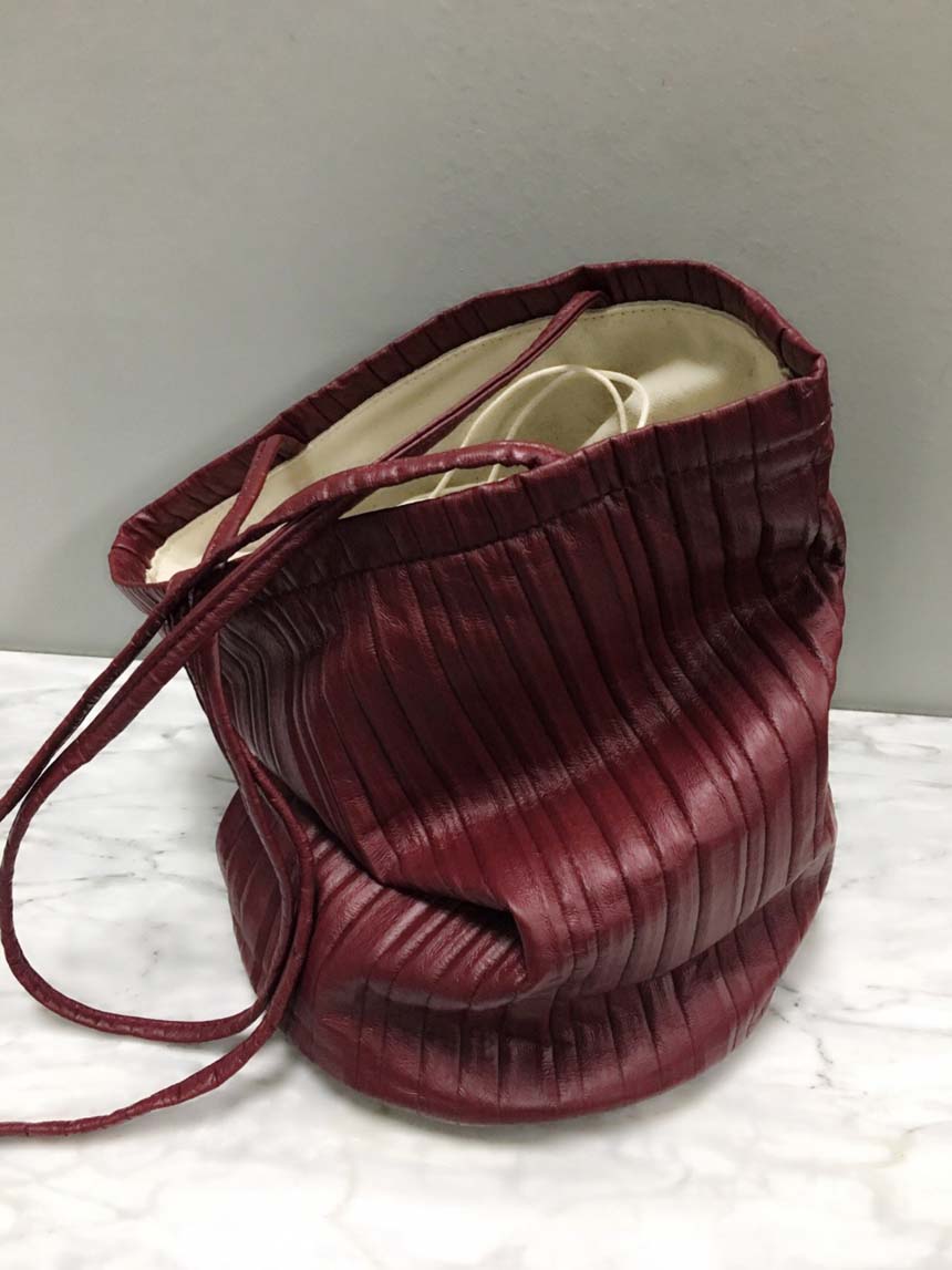 Pleated Wrinkled Leather Eco Bag 4color Travel Dai