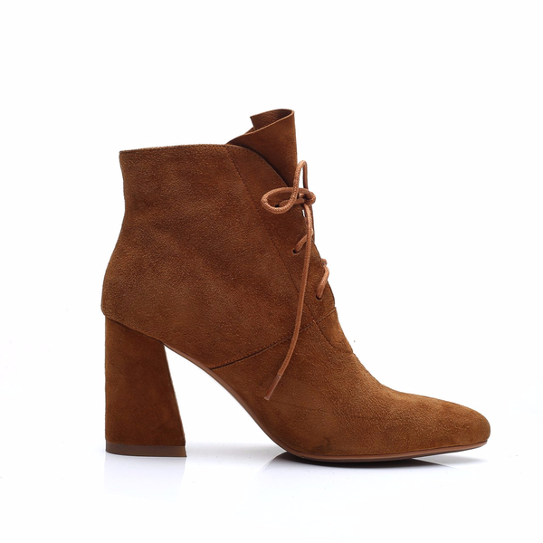 Imported handmade suede lace twist angle boots 8.5