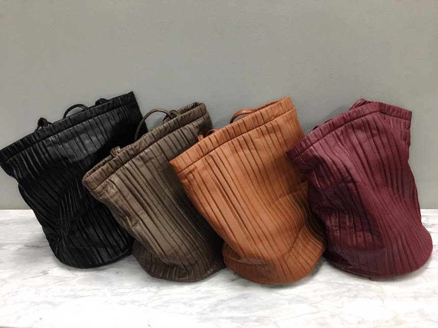 Pleated Wrinkled Leather Eco Bag 4color Travel Dai