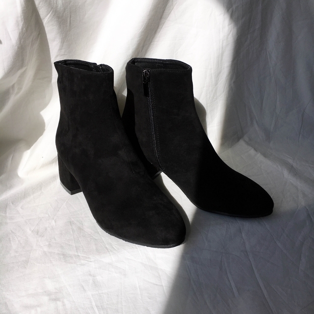 Saint Black Ankle Boots Leather &amp Ms. Suede Mid