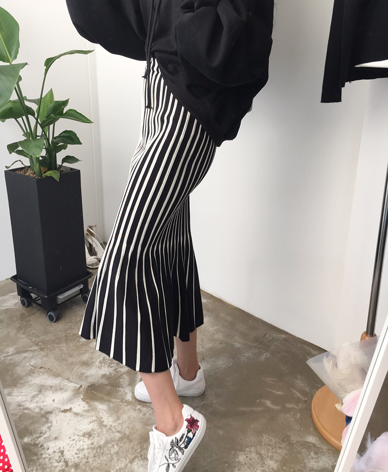 Mermaid Mermaid Long Skirt Skirt Frill Knit Pleate