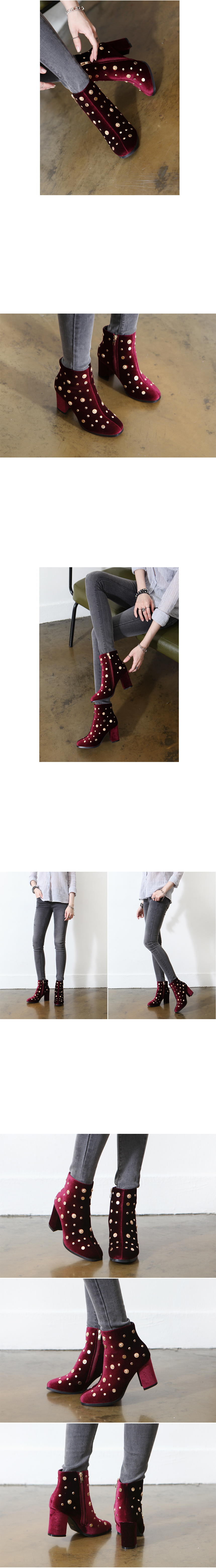 Dot chalice suede angle boots 8cm Tongue Ankle wom