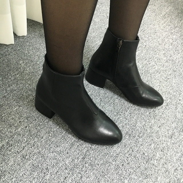 Saint Black Ankle Boots Leather &amp Ms. Suede Mid