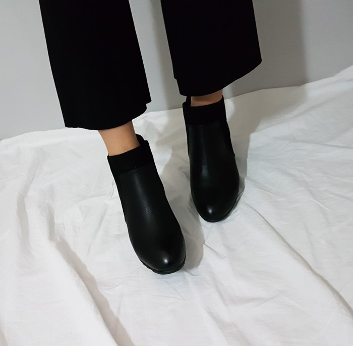 7 centisu suede combination back zipper blue keyho