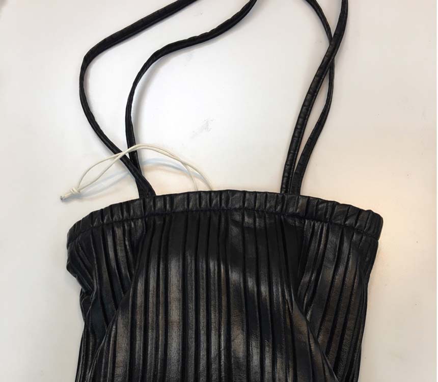 Pleated Wrinkled Leather Eco Bag 4color Travel Dai