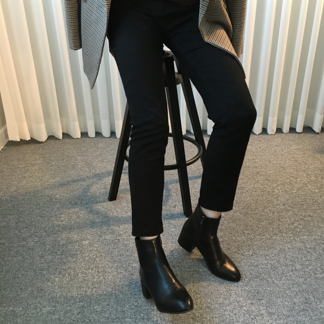 Saint Black Ankle Boots Leather &amp Ms. Suede Mid