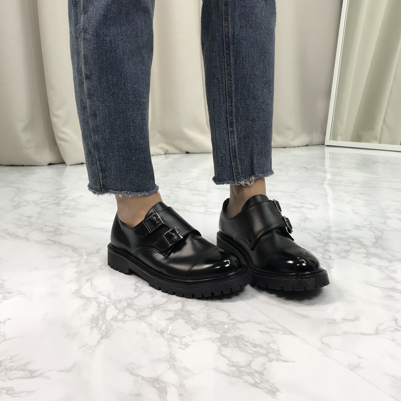 Monk Clipper Loafers Shoes 4.5cm high-calf comfort