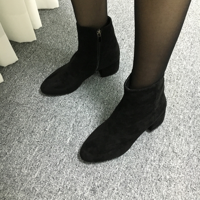 Saint Black Ankle Boots Leather &amp Ms. Suede Mid