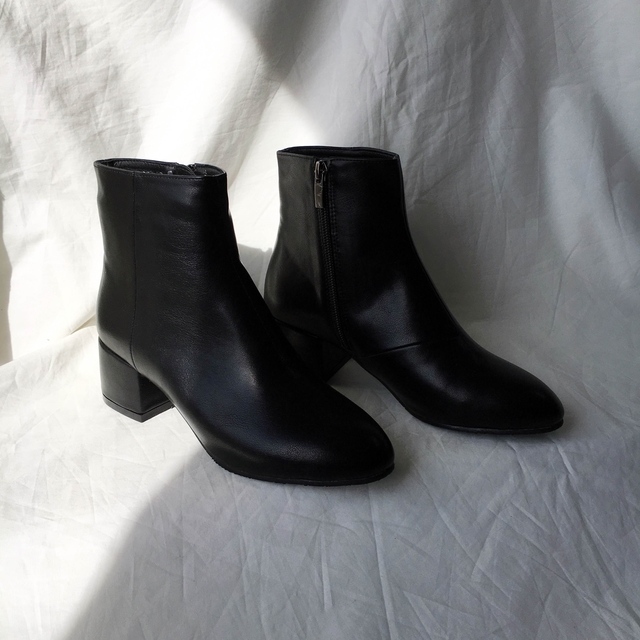 Saint Black Ankle Boots Leather &amp Ms. Suede Mid