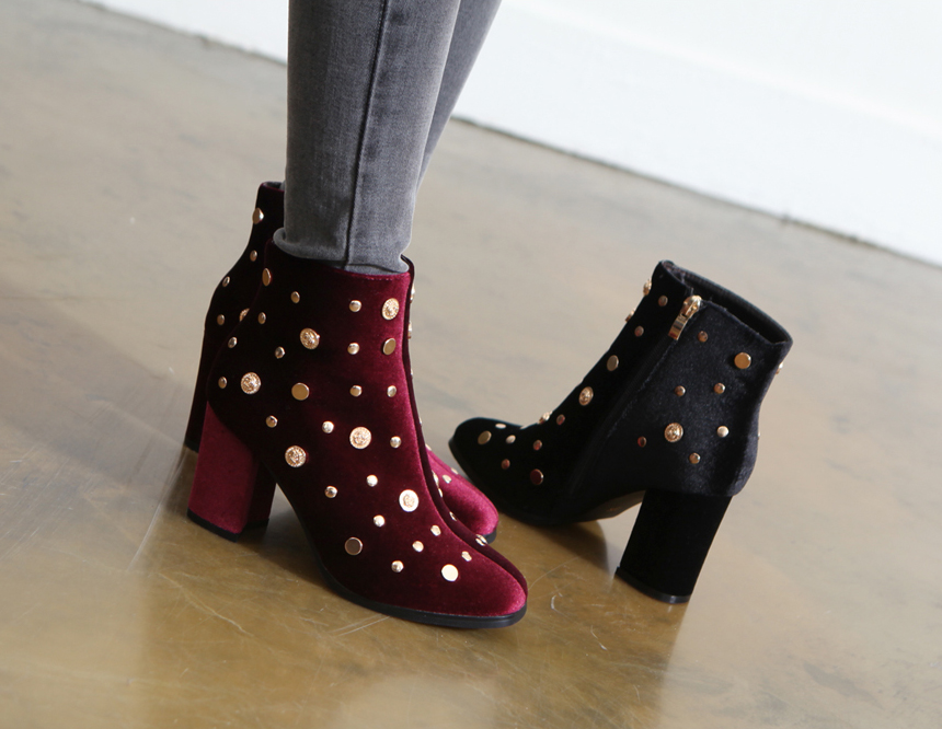 Dot chalice suede angle boots 8cm Tongue Ankle wom