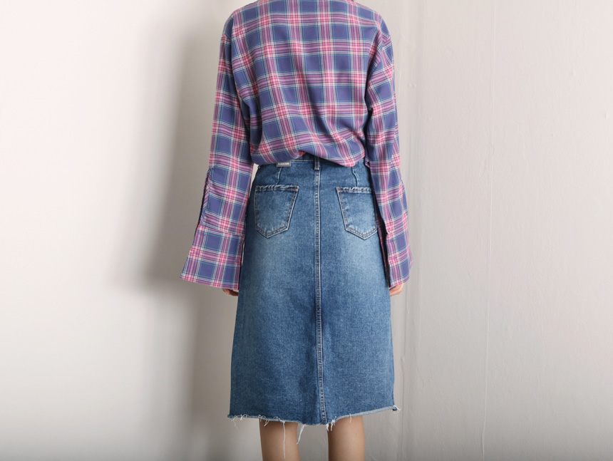 Denim skirt tweed denim skirt a line