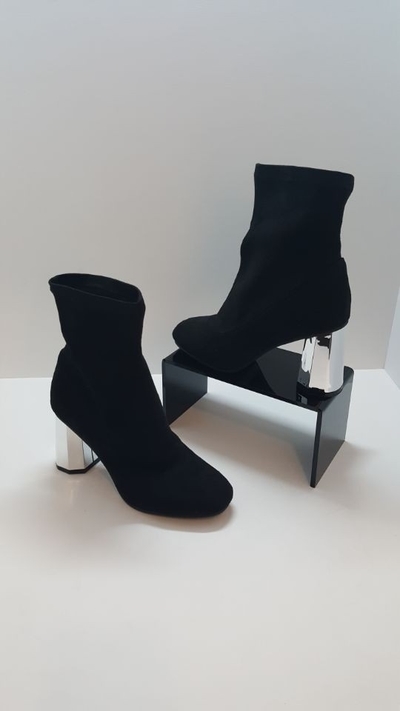 Suede Silver Sheep Angle Boots Modern Unique Sensi