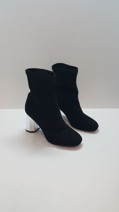 Suede Silver Sheep Angle Boots Modern Unique Sensi