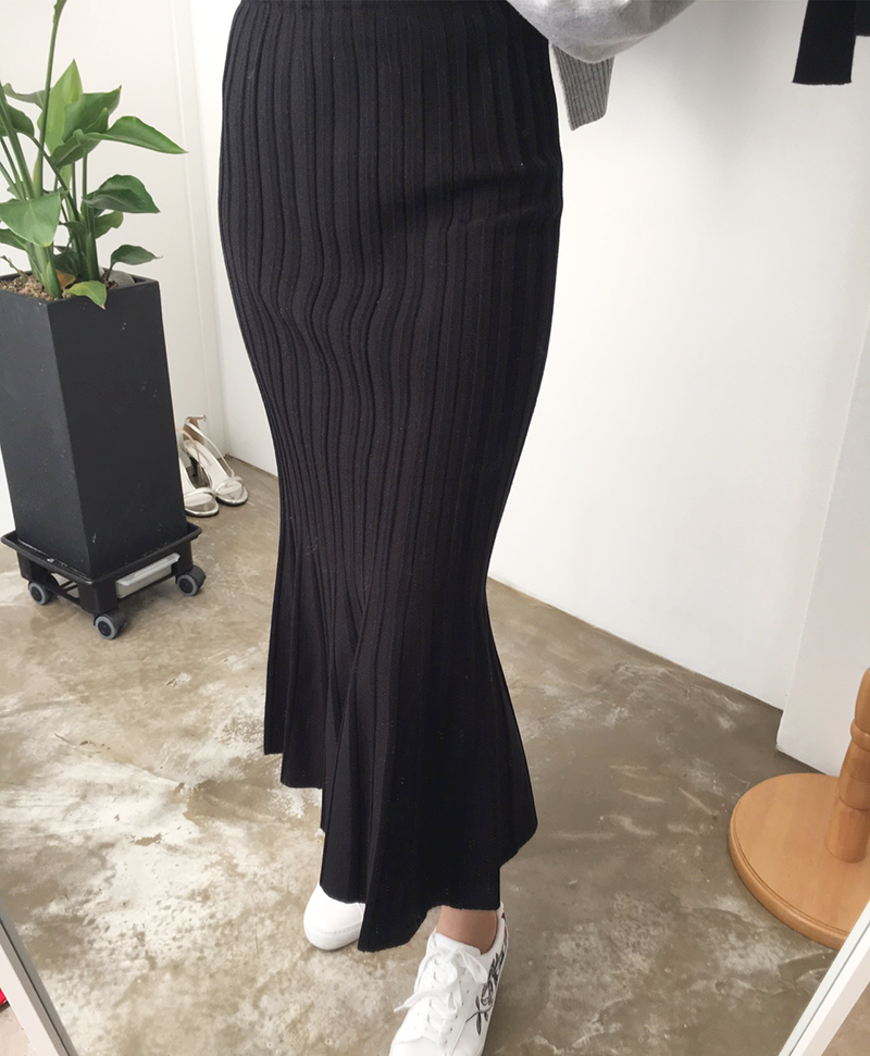 Mermaid Mermaid Long Skirt Skirt Frill Knit Pleate