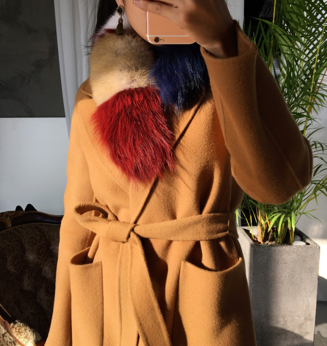 Mix Color Fox Shawl Muffler Warmer Real Natural Sa