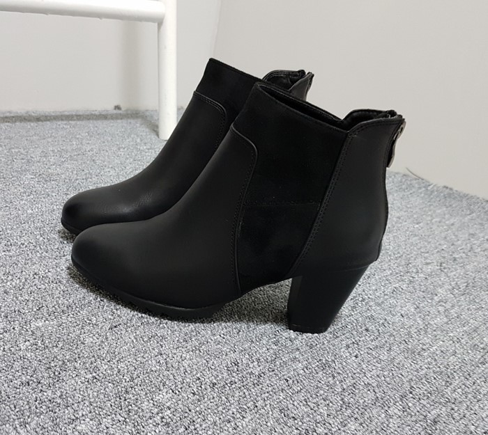 7 centisu suede combination back zipper blue keyho