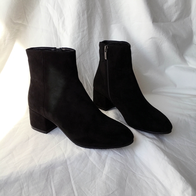 Saint Black Ankle Boots Leather &amp Ms. Suede Mid