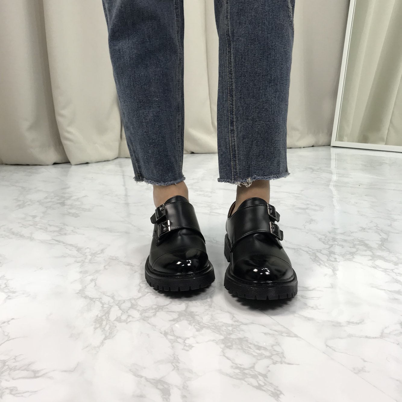 Monk Clipper Loafers Shoes 4.5cm high-calf comfort