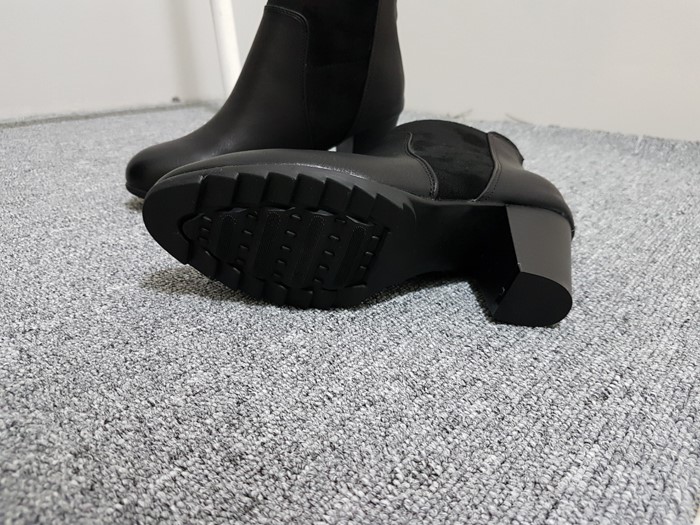 7 centisu suede combination back zipper blue keyho