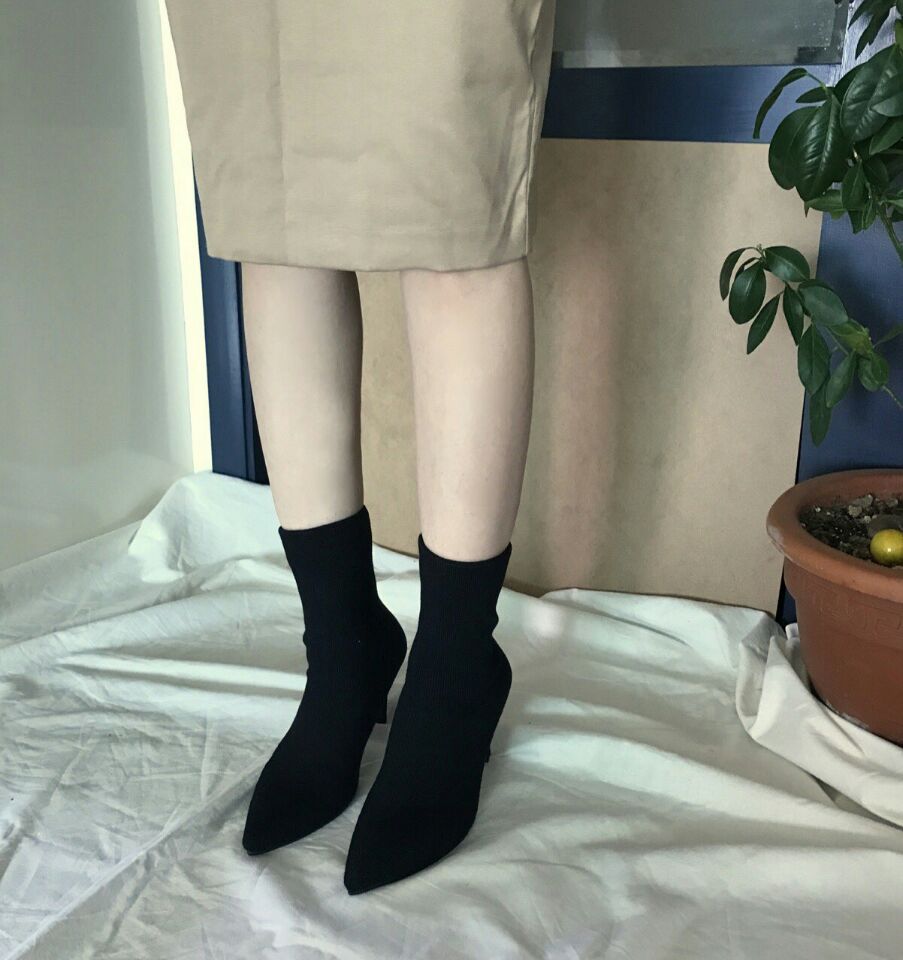 Knit Socks Angle Boots Beautifully ankle suede lad