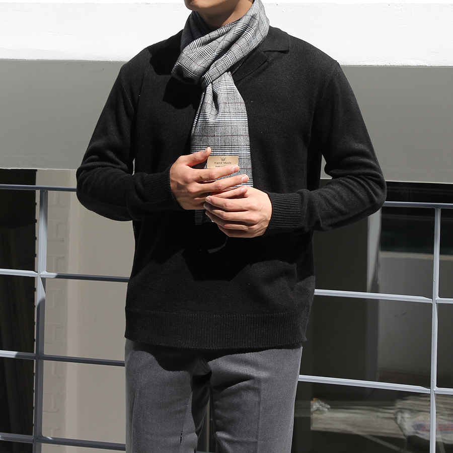 Unisex Couple Fall Winter Check Muffler 2Color Han