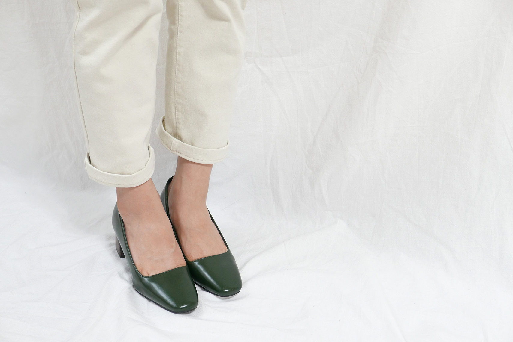 Middle-Heel Pumps Wood-heeled Shoes Bent Girls 20&