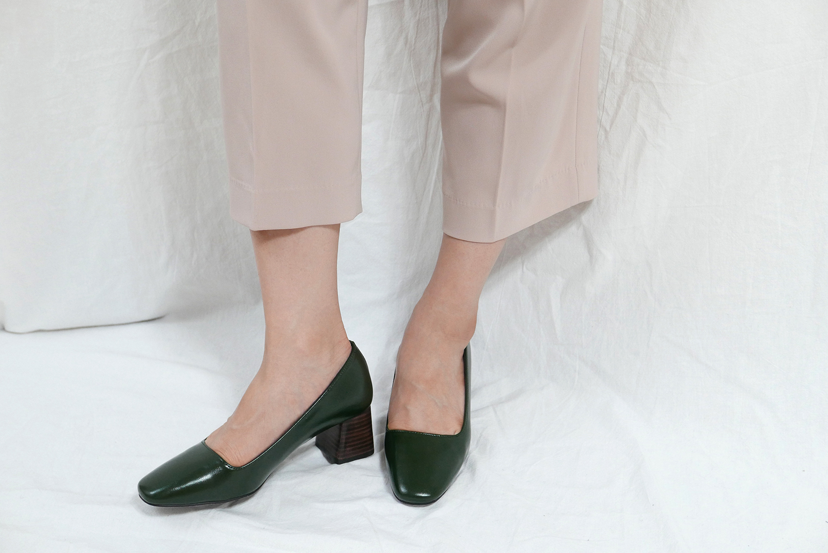 Middle-Heel Pumps Wood-heeled Shoes Bent Girls 20&