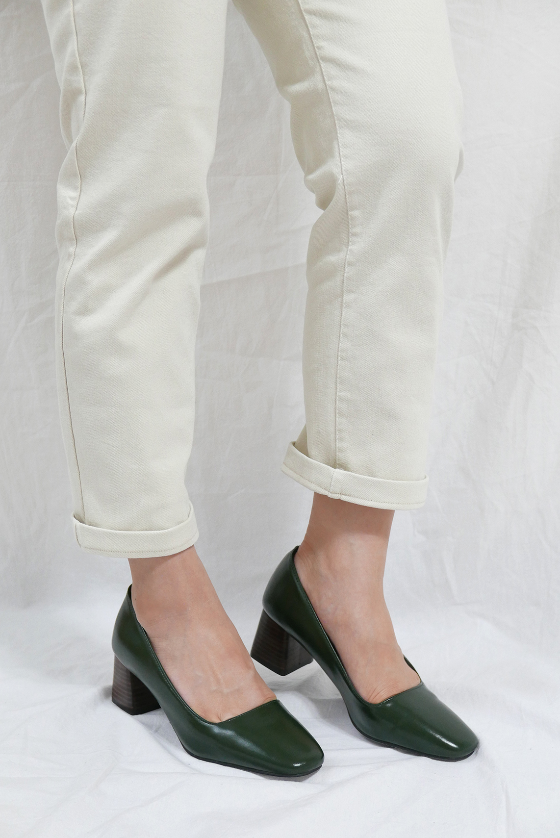 Middle-Heel Pumps Wood-heeled Shoes Bent Girls 20&