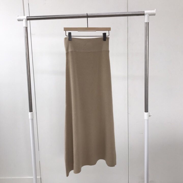 A-Line Knit Skirts Frill Long Mermaid Banding Luxu