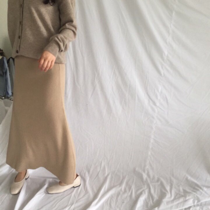 A-Line Knit Skirts Frill Long Mermaid Banding Luxu