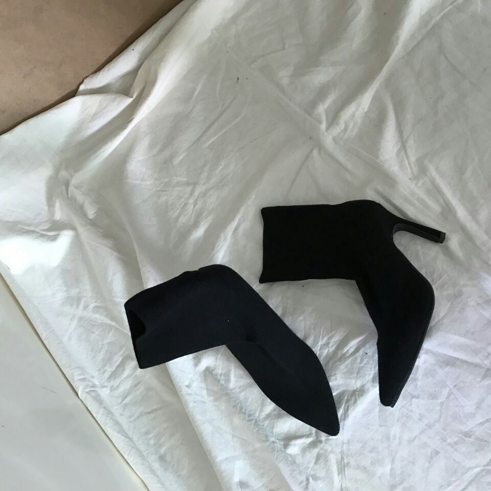 Knit Socks Angle Boots Beautifully ankle suede lad