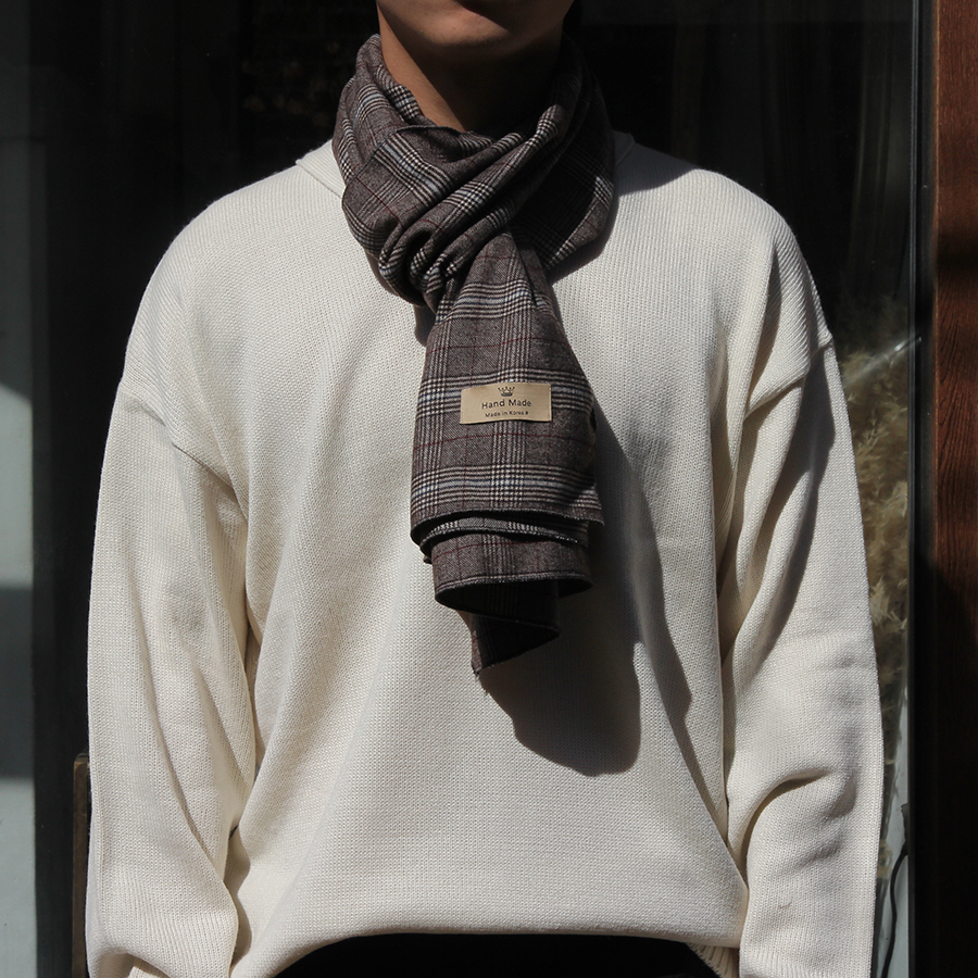 Unisex Couple Fall Winter Check Muffler 2Color Han