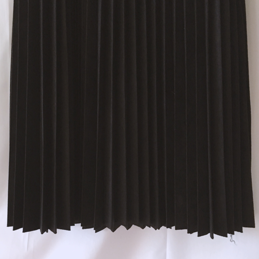 Autumn Suede Flare Pleated Long Skirt _ SOMMY MONT