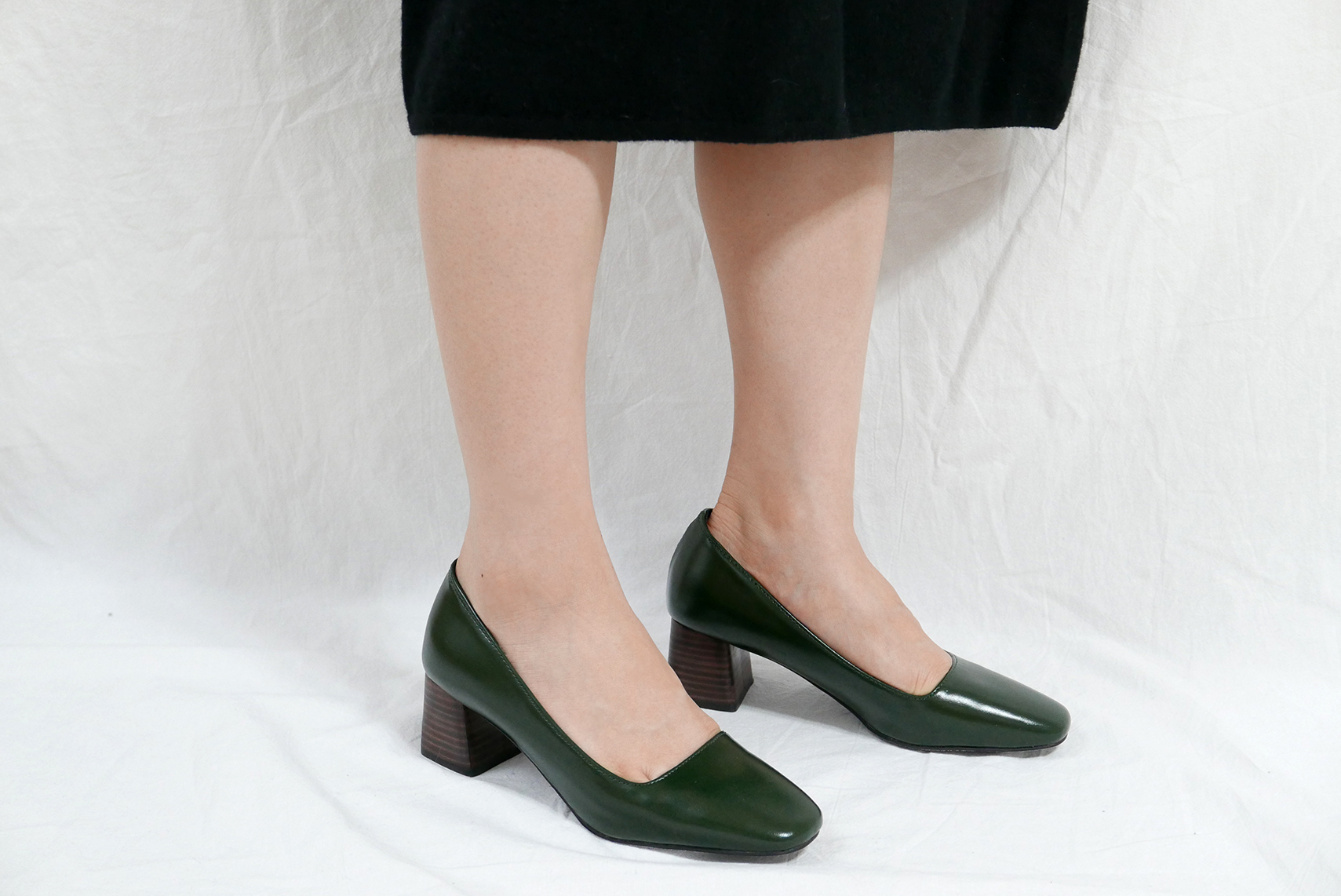 Middle-Heel Pumps Wood-heeled Shoes Bent Girls 20&