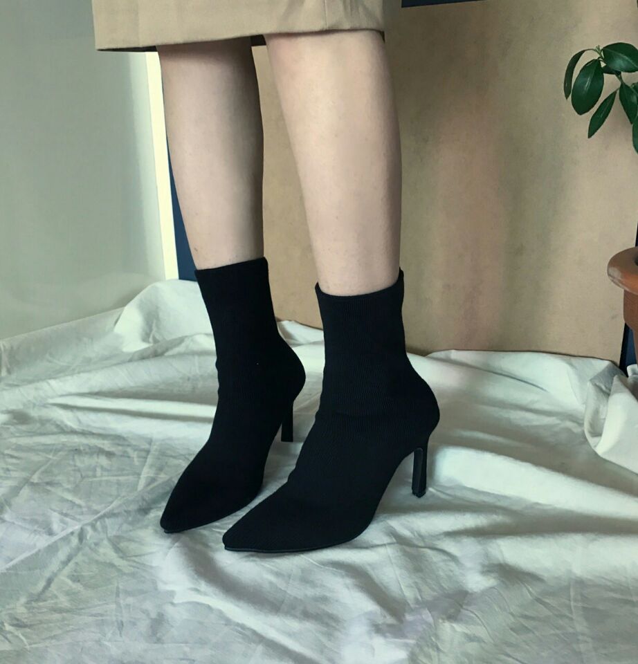 Knit Socks Angle Boots Beautifully ankle suede lad