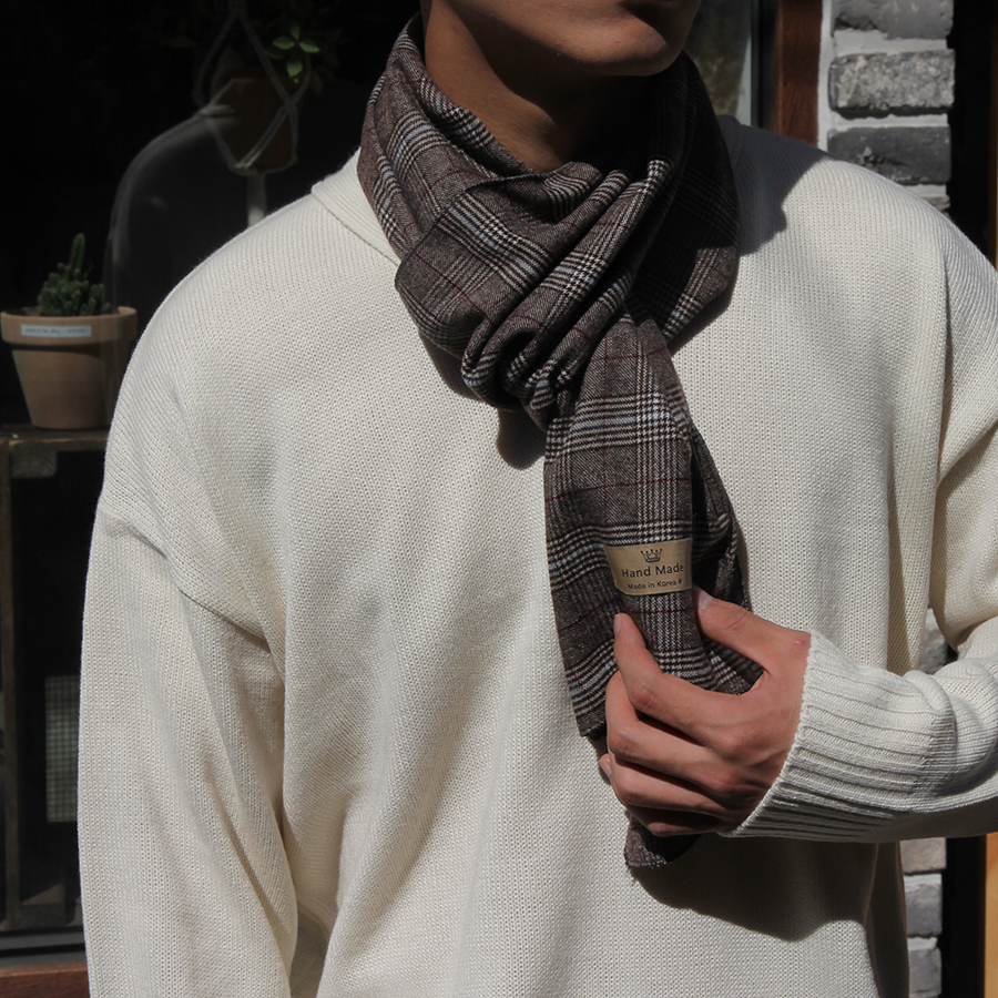 Unisex Couple Fall Winter Check Muffler 2Color Han