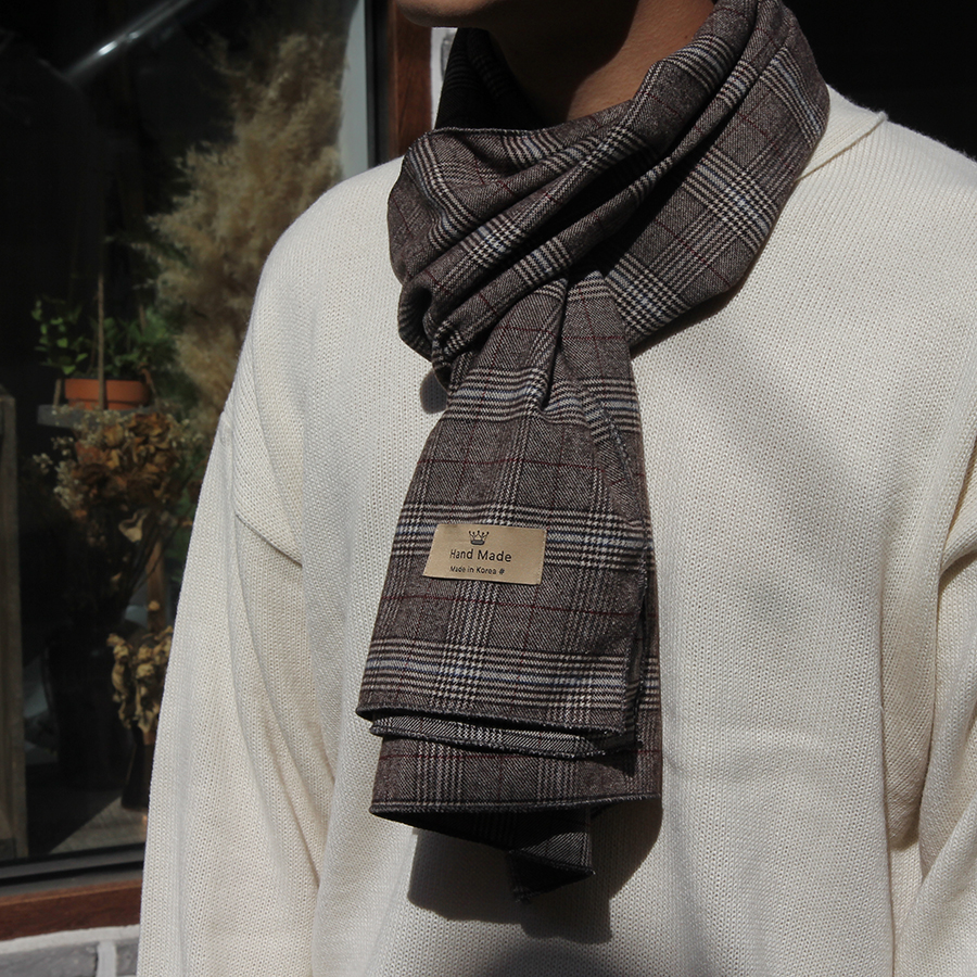 Unisex Couple Fall Winter Check Muffler 2Color Han