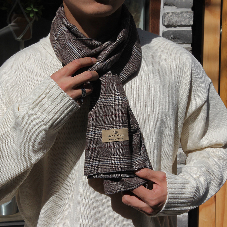 Unisex Couple Fall Winter Check Muffler 2Color Han