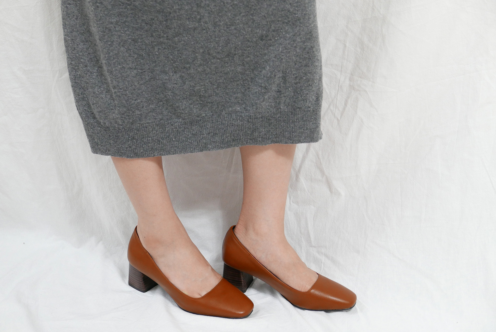 Middle-Heel Pumps Wood-heeled Shoes Bent Girls 20&