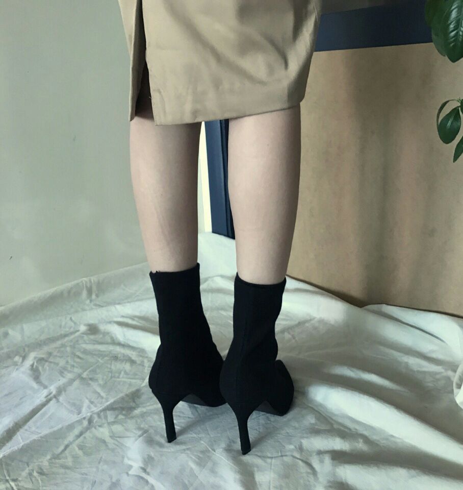 Knit Socks Angle Boots Beautifully ankle suede lad