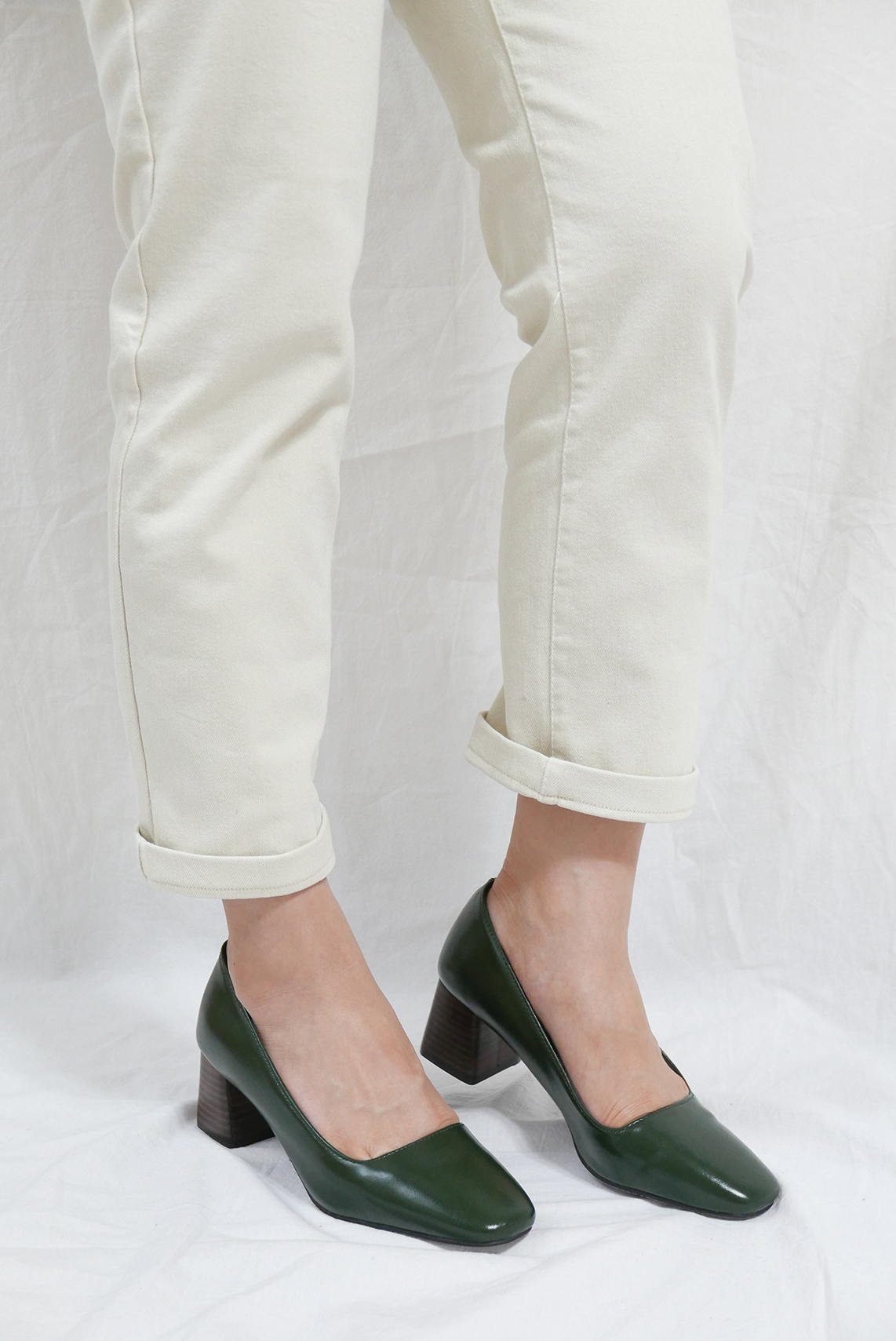 Middle-Heel Pumps Wood-heeled Shoes Bent Girls 20&