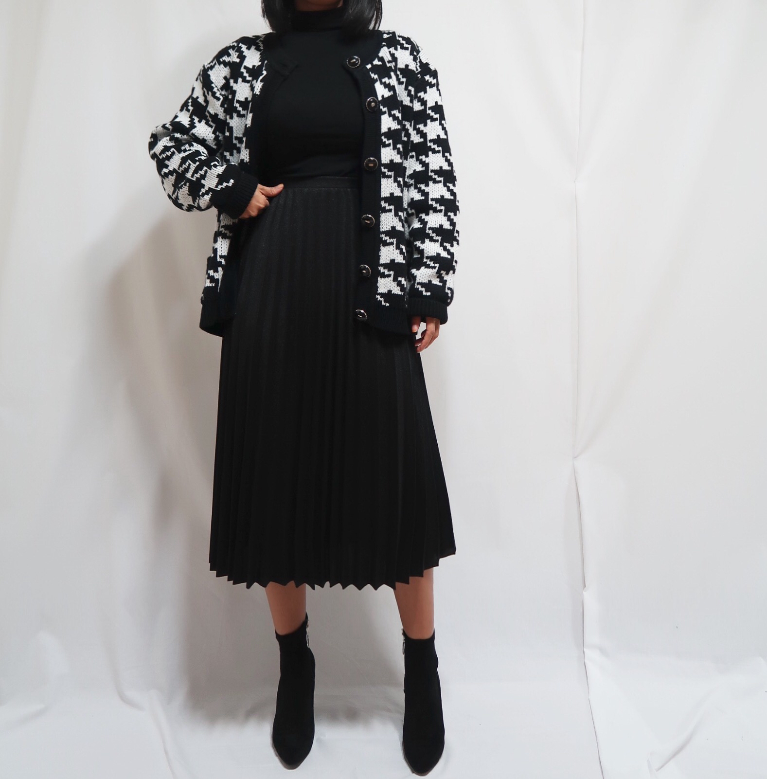 Pleated long skirt Pleated soft material Outfit Co