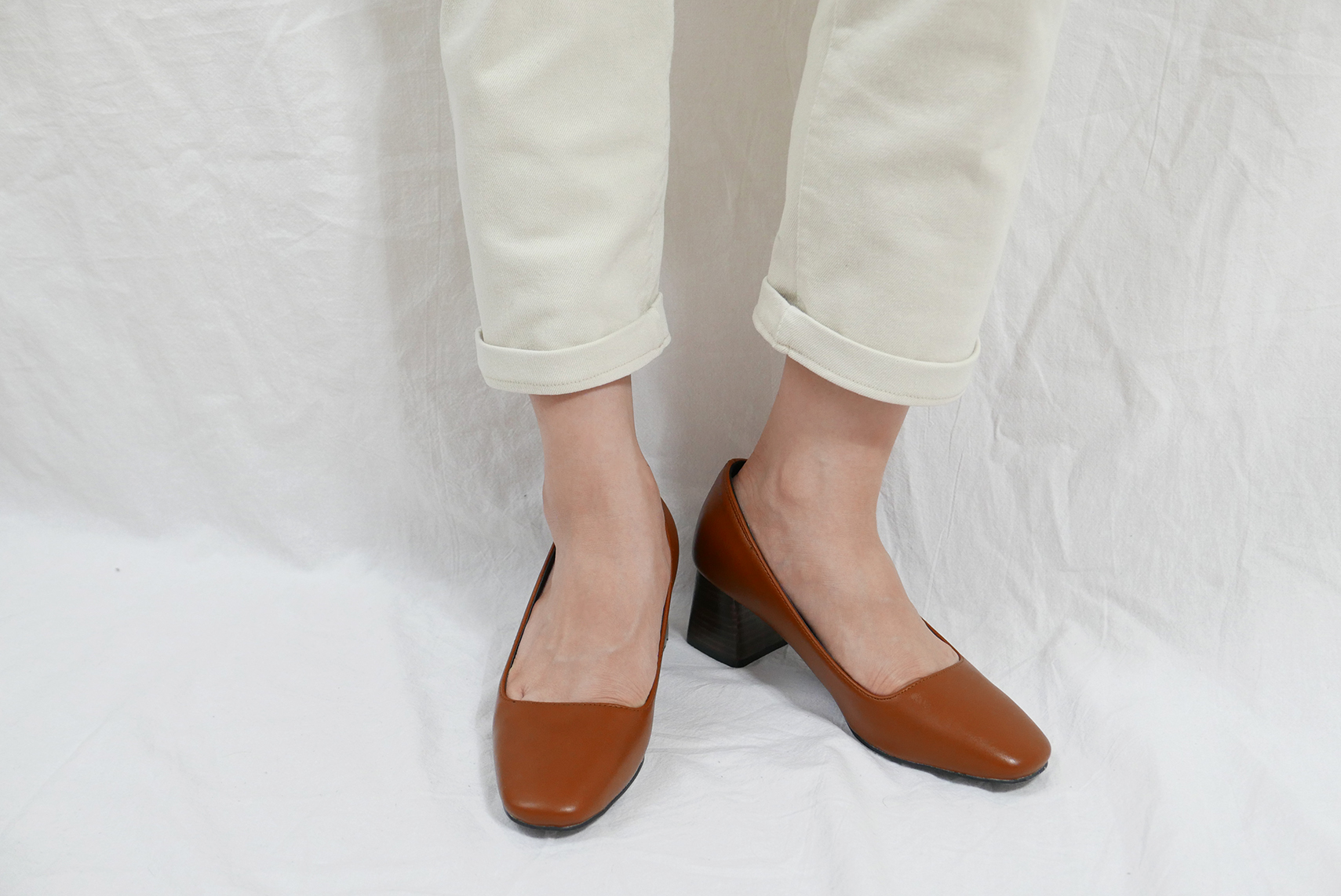 Middle-Heel Pumps Wood-heeled Shoes Bent Girls 20&