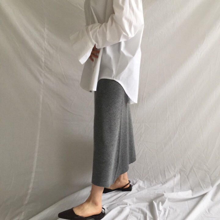 A-Line Knit Skirts Frill Long Mermaid Banding Luxu