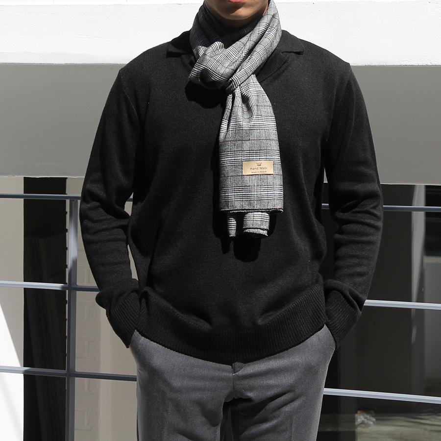 Unisex Couple Fall Winter Check Muffler 2Color Han