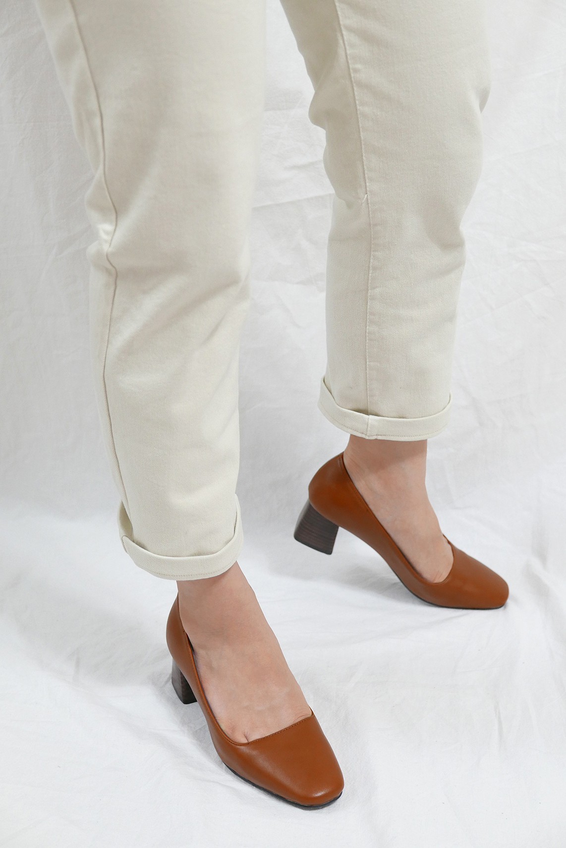 Middle-Heel Pumps Wood-heeled Shoes Bent Girls 20&