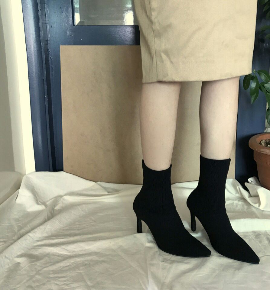 Knit Socks Angle Boots Beautifully ankle suede lad